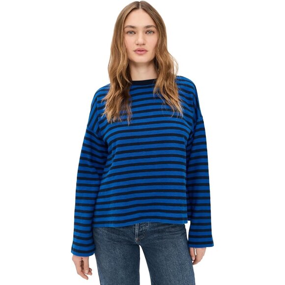 Women's Easy Crewneck Long Sleeve Tee in Stripe